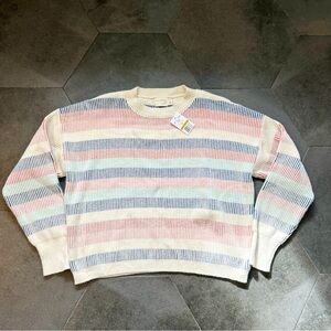 Women’s Pastel Striped Crewneck Sweater